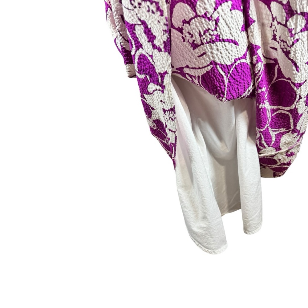 J.Crew Strapless Floral Matelassé Fit & Flare Dress - Purple & White Size 6 - Picture 7 of 10